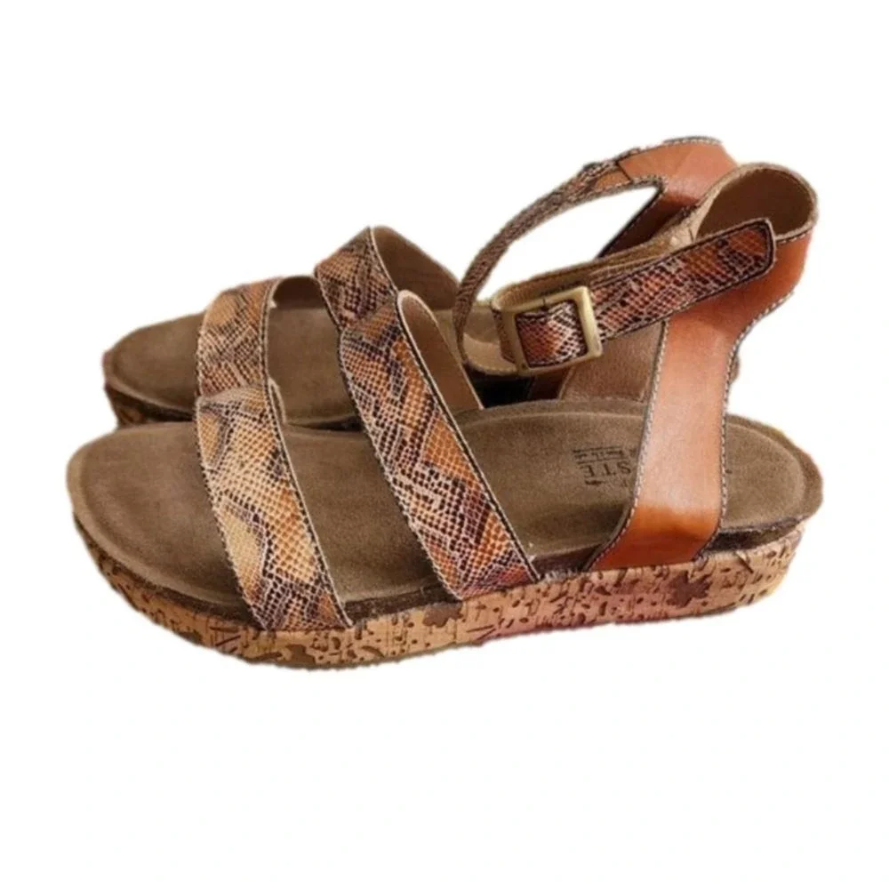 L'ARTISTE CHRISTINA ANKLE‎ STRAP SANDAL snakeskin size 41 new 10.5 US